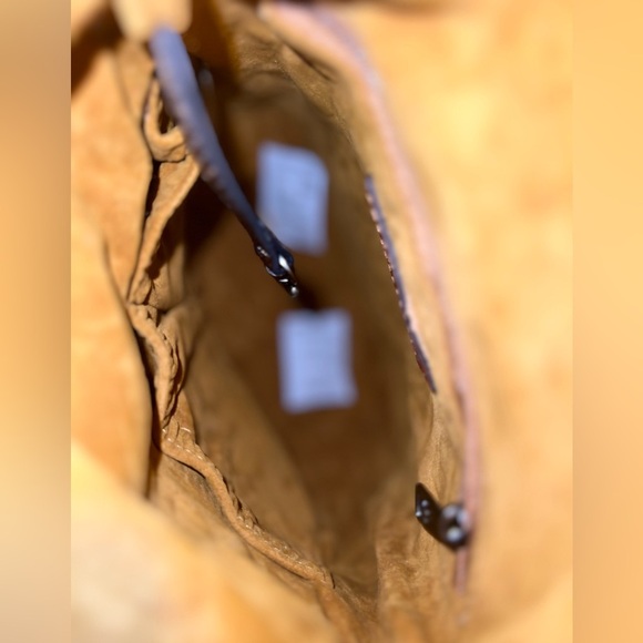 Patricia Nash Crossbody Bag Tooled Turquoise Stipes Sling backpack - Picture 8 of 11